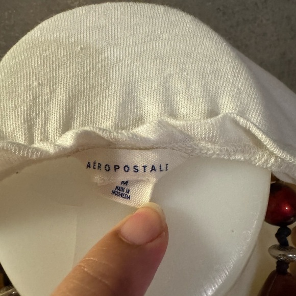 Aeropostale Cream Long Sleeve Ruffled Blouse‎ - Picture 5 of 6